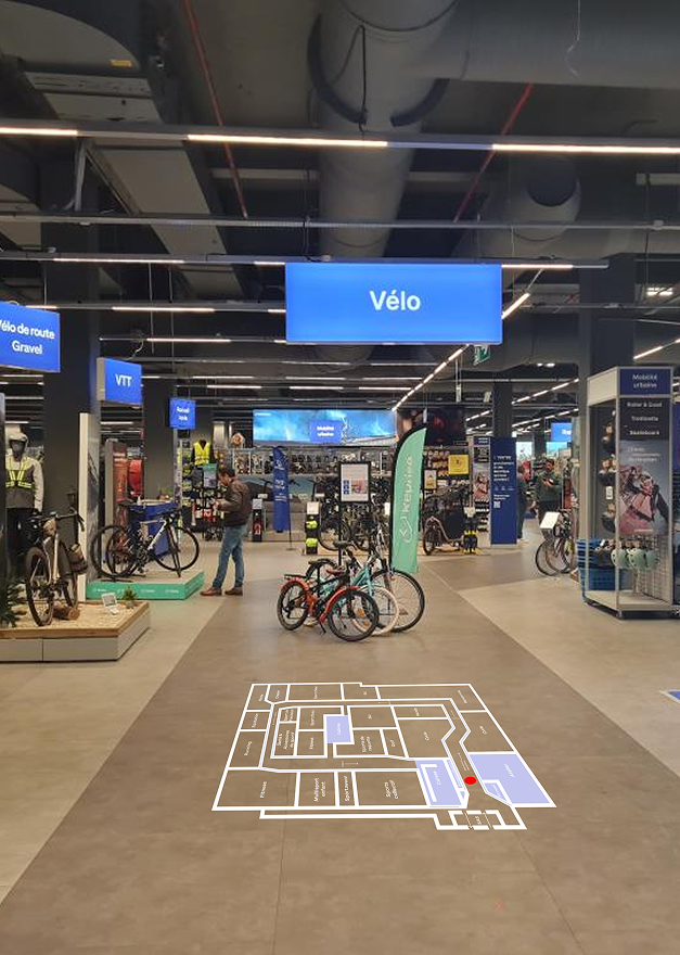 Checkout wayfinding signage recommendation for Decathlon