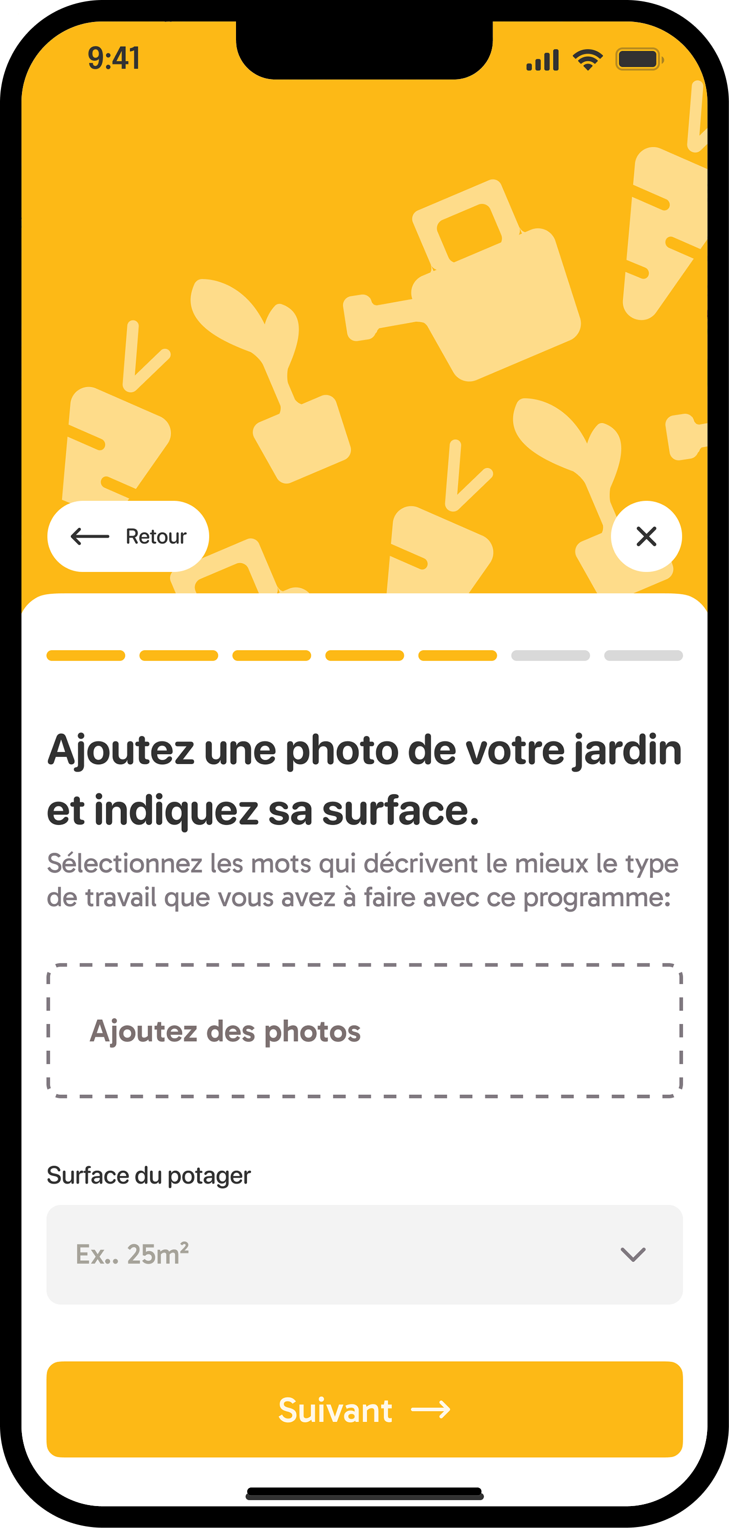 Jardi posting — step 3: add garden photos, surface area, location, and dates